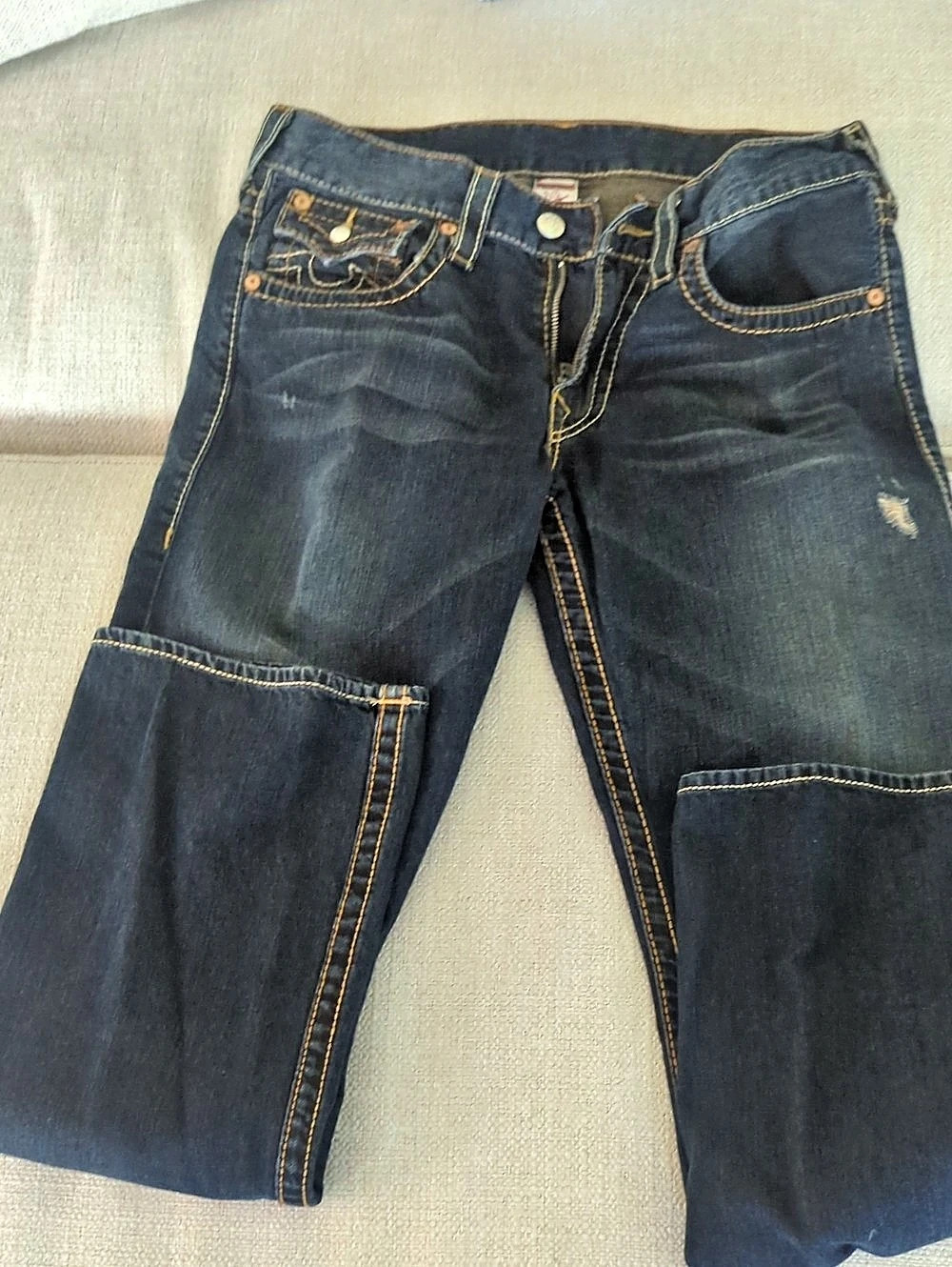 True Religion Section Straight Leg Jeans Blue Waist 34